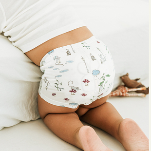 nestdesigns宝宝内裤，幼儿男女小童弹力，竹纤维可爱平角内裤2件装