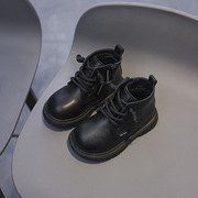 韩版宝宝马丁靴女童加绒学步鞋女宝靴子男童防滑皮鞋儿童软底短靴