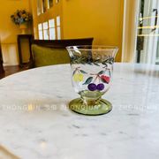 忠俊人工口吹经典法式花园，系列果汁杯，纯手工磨刻手绘水晶玻璃杯