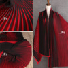 红黑百褶条纹雪纺顺滑手感布重磅(布重磅)感时髦大裙摆风琴折设计师面料