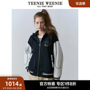 TeenieWeenie小熊奥莱2024年连帽棒球服夹克外套宽松小个子春装女