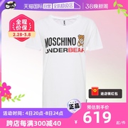 自营MOSCHINO莫斯奇诺女款白色字母小熊logo短袖T恤