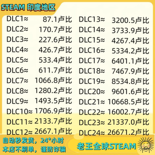 自动秒发印度区Steam充值卡钱包充值码INR 50 100 卢比余额