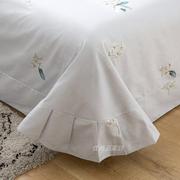 纯棉床单单件浅灰卡其色印花全棉斜纹被单1.21.51.82米加大四季款
