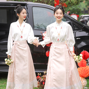 大码伴娘服2023新中式秀禾汉服套装，婚礼姐妹团闺蜜平时可穿马面裙