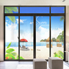 海景沙滩客厅阳台门窗户装饰贴纸卧室浴室透光不透明防窥玻璃贴膜