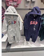 Gap婴儿秋季熊耳一体式连体衣788594儿童装抓绒哈衣446141