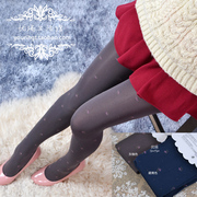 韩版80d薄款天鹅绒连裤袜高品质，森女粉色小碎花，打底袜
