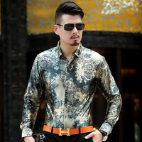 尊信国际玫瑰论语修身长袖真丝，衬衫中国风，文艺范型男商务休闲衬衣