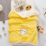 儿童毛毯秋婴儿小被子双层加厚秋冬季新生宝宝幼儿园午睡毯1026c