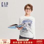 Gap男童秋季洋气纯棉运动长袖T恤儿童装休闲透气上衣797412