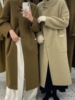 韩国东大门2023秋冬款双面绒羊绒，大衣女中长款立领，宽松羊毛外套女