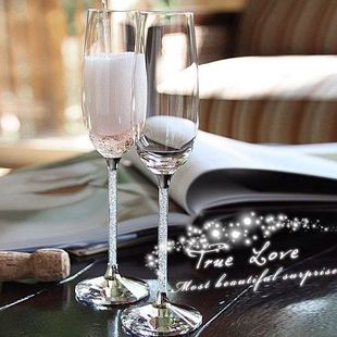 欧式钻石水晶香槟杯套装高颜值手工，高脚杯气泡杯家用酒具情侣对杯