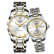 商务男防水女士手表，钨钢自动情侣手表，一对机械表瑞士双日历