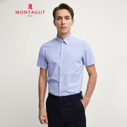 夏季-夏季男装正装，短袖衬衫男式商务，休闲条纹短袖衬衣mtg