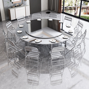 加厚304不锈钢可折叠转盘桌子，圆台家用商用户外吃饭圆桌饭桌餐桌