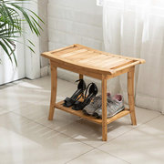 洗澡凳浴室凳子 加厚楠竹实木卫生间防水防滑淋浴凳 换鞋凳置物凳