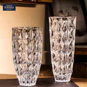 捷克进口波西米亚水晶玻璃花瓶，北欧轻奢客厅插花干花装饰透明摆件