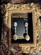 法国设计师JUICY DREAMS轻奢复古流苏天然水滴珍珠水晶纯银耳环