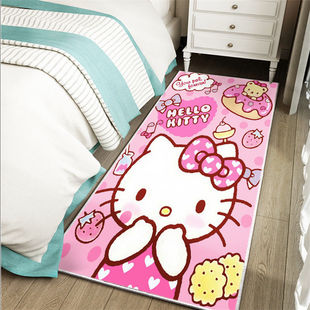 凯蒂猫床边毯卧室满铺kitty地毯，家用keiti垫儿童床，前哈喽kt猫地垫