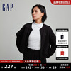 gap女装春秋logo碳素软磨抓绒，柔软运动卫衣，休闲棒球领外套811481