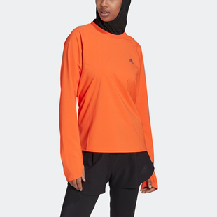 Adidas/阿迪达斯女长袖T恤圆领跑步运动吸汗排汗运动防紫外线