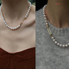 diy珍珠配件简约单排光金珍珠(金珍珠，)扣子毛衣链，项链手链扣长方形连接扣