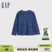 Gap男幼童春秋纯棉舒适条纹长袖T恤儿童装洋气活力运动上衣753674