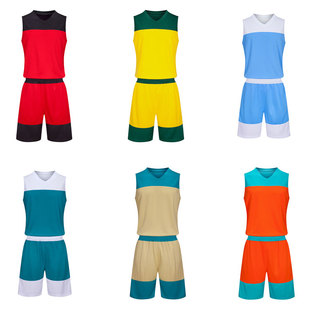 篮球服套装训练营背心比赛定制便宜球衣男女学生儿童男女黄红白色