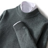 冬季100%纯羊毛衫男士，半高领双股加厚毛衣，宽松中领打底针织羊绒衫