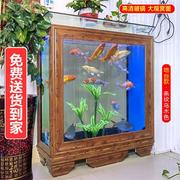 欧式鱼缸 客厅家用中型水族箱屏风大型1米1.2米1.5米