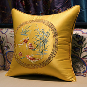 高档现代中式绣花抱枕红木，沙发靠垫套客厅中国风正方形靠包大含芯
