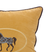 金黄色皮布沙发抱枕 现代简约新古典欧式意式法式靠垫 方形靠枕套