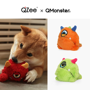 qzee狗狗玩具qmonster耐咬磨牙发声毛绒球(毛绒球，)q宝龙蛋解闷小中大型犬