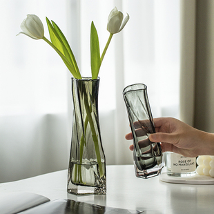 花瓶摆件客厅插花北欧创意简约不规则透明
