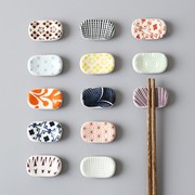 日式多功能筷子家用摆件陶瓷勺子创意可爱放的小筷枕筷托托架筷架