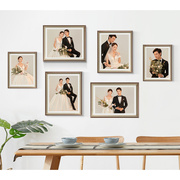 影楼照片墙相框洗照片婚纱照，结婚照宝宝儿童照，全家福组合挂墙定制