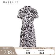 Maseley/玛塞莉棉100%连衣裙夏季商场同款收腰印花仙女裙子女