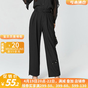 WS0P0024通勤日常直筒长裤设计感裤子休闲裤女3.23春