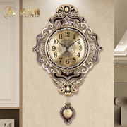 欧式纯铜挂钟客厅家用时尚轻奢美式摇摆现代简约装饰艺术钟表挂表