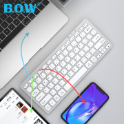 BOW便携式无线小键盘鼠标 笔记本外接套装有线超薄静音办公巧克力