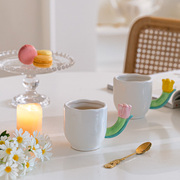 郁金香手捏陶瓷马克杯 韩国ins风 早餐杯牛奶杯 创意网红咖啡杯