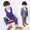 2022秋季童装男童韩版西装 儿童格子西服马甲套装一件代发中小童