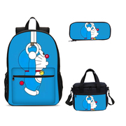 哆啦a梦卡通儿童，书包机器猫学生双肩包护脊背包，午餐包斜挎包笔盒