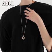 ZEGL圆环毛衣链女长款项链2024年高级感复古春夏卫衣配饰