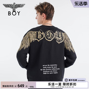 守护天使boylondon秋冬男女同款烫金刺绣，潮牌套头卫衣n03013