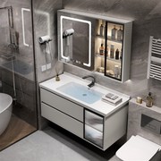 2022智能浴室柜组合镜柜卫生间洗脸盆陶瓷一体盆洗漱洗手