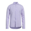 cesareattolini春夏，紫色爱尔兰亚麻长袖衬衫