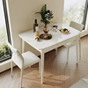 双虎 餐桌家用小户型现代简约长方形饭桌实木腿钢化玻璃台面23709