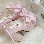 公主风甜美洛丽塔高跟鞋圆头可爱Lolita鞋日系玛丽珍粗跟防水台